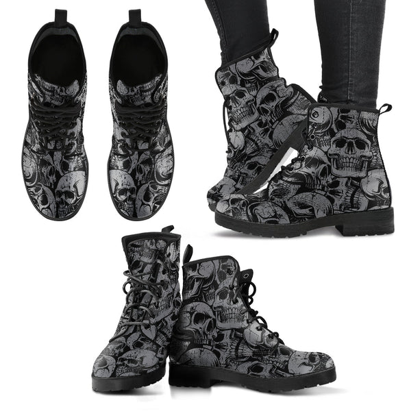 Combat Boots - Gothic Shoes #43 Skulls | Boho Shoes Goth