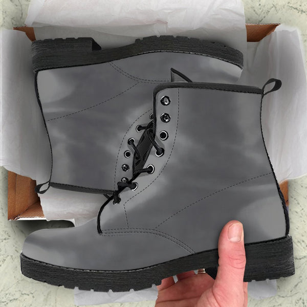 Combat Boots - Gradient Grey | Boho Shoes Goth Boots Gothic 