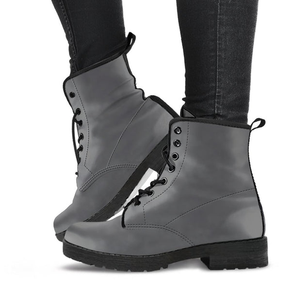Combat Boots - Gradient Grey | Boho Shoes Goth Boots Gothic 