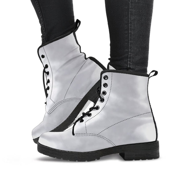 Combat Boots - Gradient Off White | Boho Shoes Handmade Lace