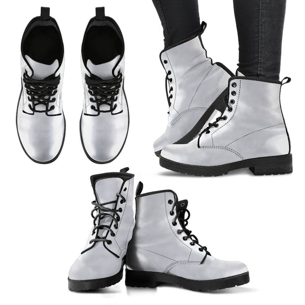 Combat Boots - Gradient Off White | Boho Shoes Handmade Lace