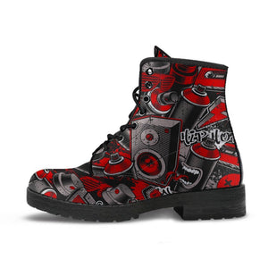 Combat Boots - Graffiti Fashion #21 | Vegan Leather Lace Up 