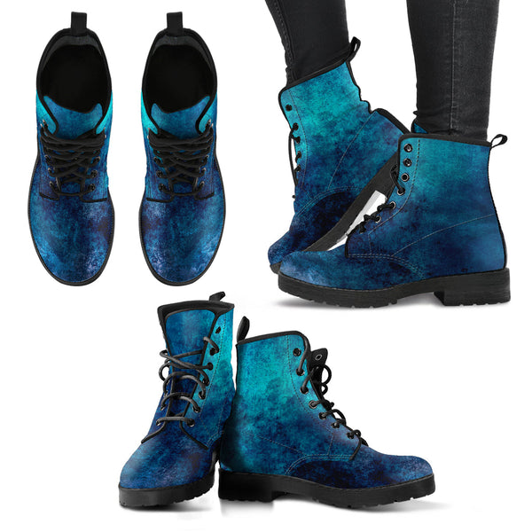 Combat Boots - Grunge Blue #101 | Unisex Adult Shoes Vegan