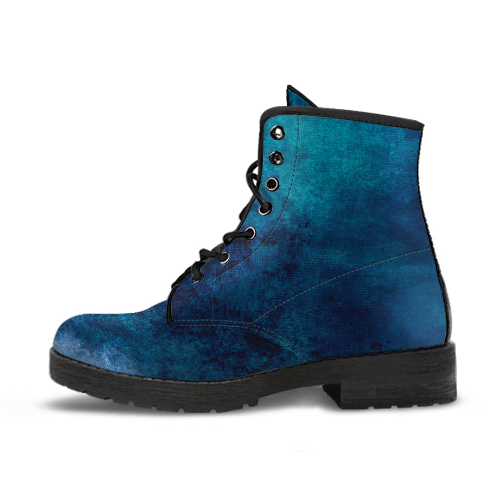 Combat Boots - Grunge Blue #101 | Unisex Adult Shoes Vegan