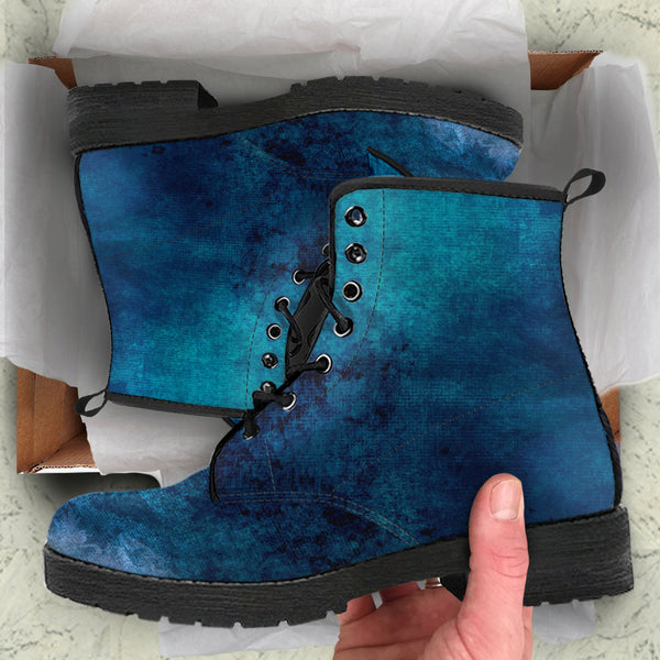 Combat Boots - Grunge Blue #101 | Unisex Adult Shoes Vegan