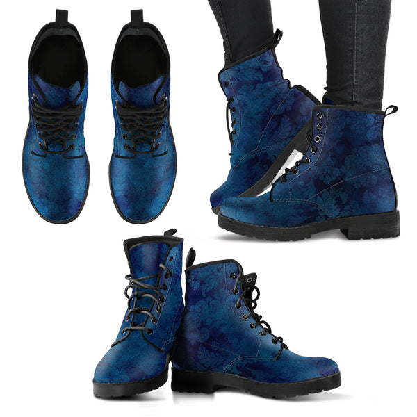 Combat Boots - Grunge Blue #102 | Unisex Adult Shoes Vegan