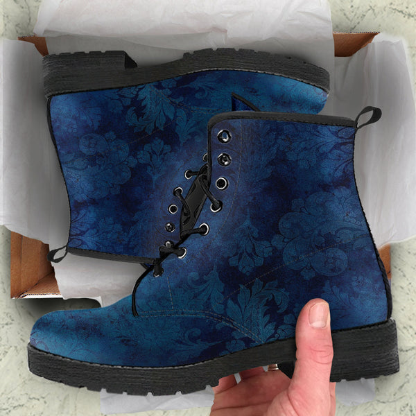Combat Boots - Grunge Blue #102 | Unisex Adult Shoes Vegan