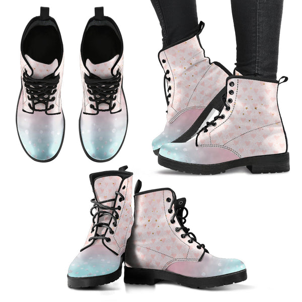 Combat Boots - Grunge Pink #101 | Aesthetic Shoes Vegan