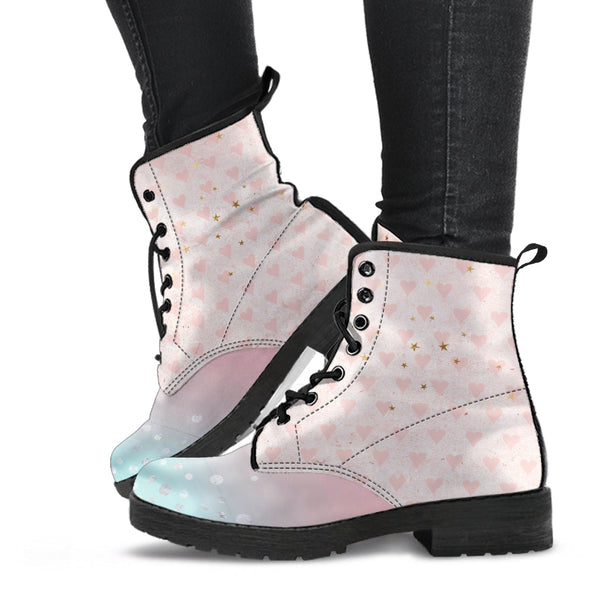 Combat Boots - Grunge Pink #101 | Aesthetic Shoes Vegan