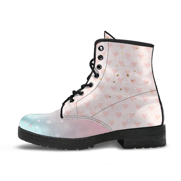 Combat Boots - Grunge Pink #101 | Aesthetic Shoes Vegan