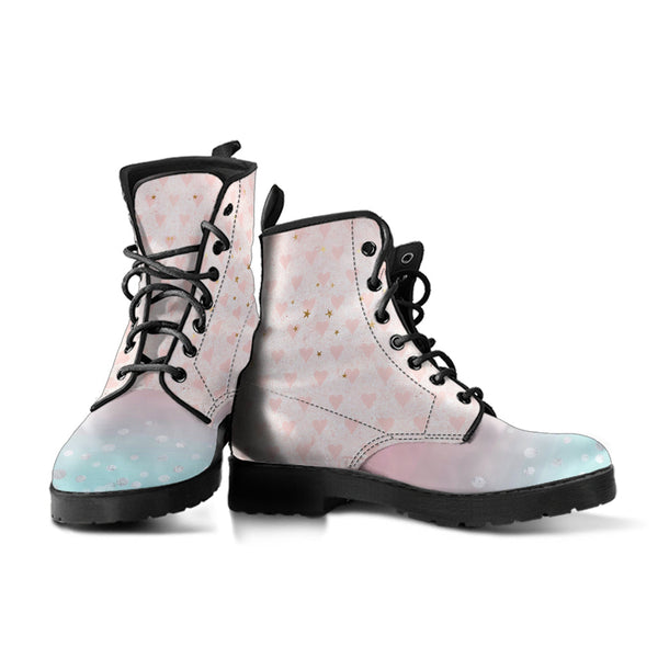 Combat Boots - Grunge Pink #101 | Aesthetic Shoes Vegan