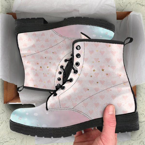 Combat Boots - Grunge Pink #101 | Aesthetic Shoes Vegan