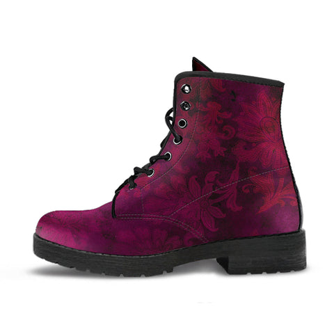 Combat Boots - Grunge Red #101 | Unisex Adult Shoes Vegan 