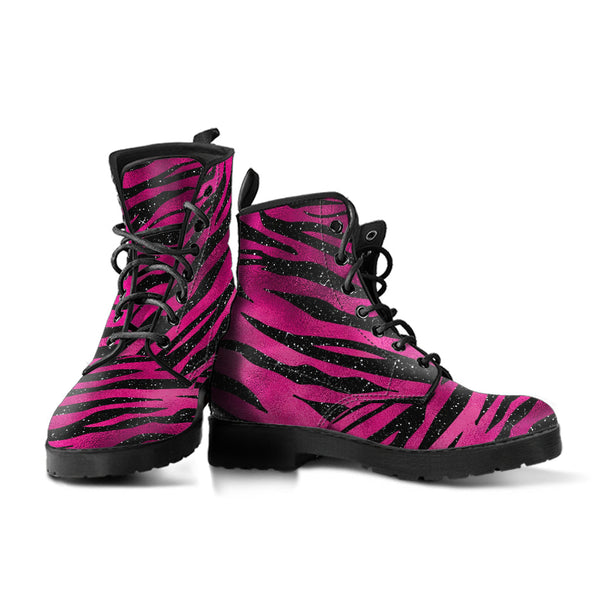 Combat Boots - Hot Pink Pattern #102 | Unisex Adult Shoes