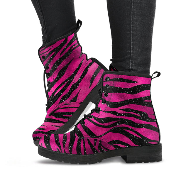 Combat Boots - Hot Pink Pattern #102 | Unisex Adult Shoes