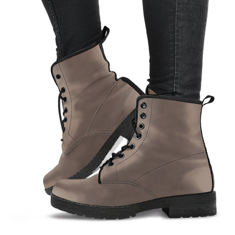 Combat Boots - Khaki | Boho Shoes Handmade Vegan Leather 