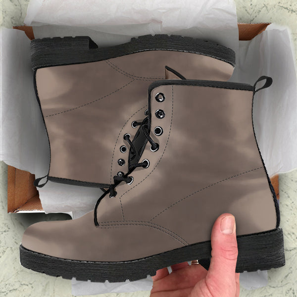 Combat Boots - Khaki | Boho Shoes Handmade Vegan Leather 