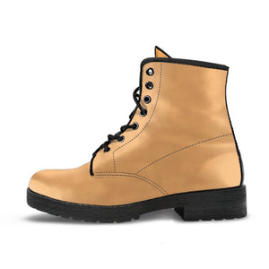 Combat Boots - Light Brown | Vegan Shoes Brown Lace Up Boots