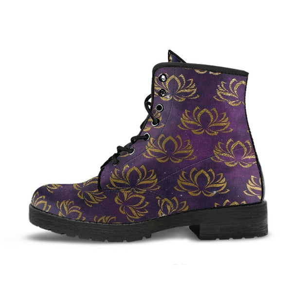 Combat Boots - Lotus | Purple Boots for Women Custom Shoes 