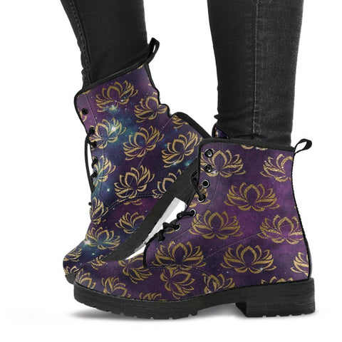 Combat Boots - Lotus | Purple Boots for Women Custom Shoes 