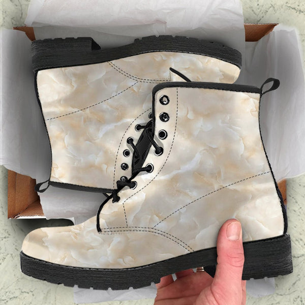 Combat Boots - Magnificent Marble | Boho Shoes Handmade Lace