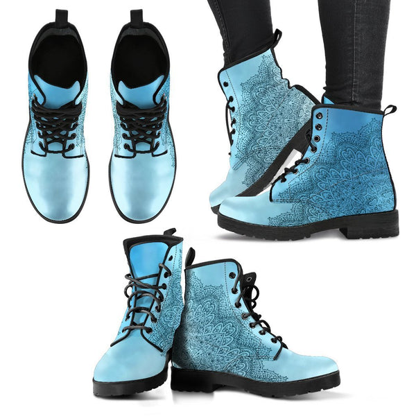 Combat Boots - Mandala Moods | Boho Shoes Handmade Lace Up 
