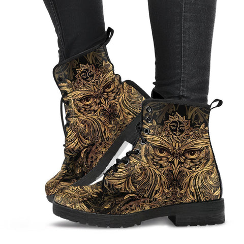 Combat Boots - Masquerade Mask | Vegan Leather Lace Up Boots