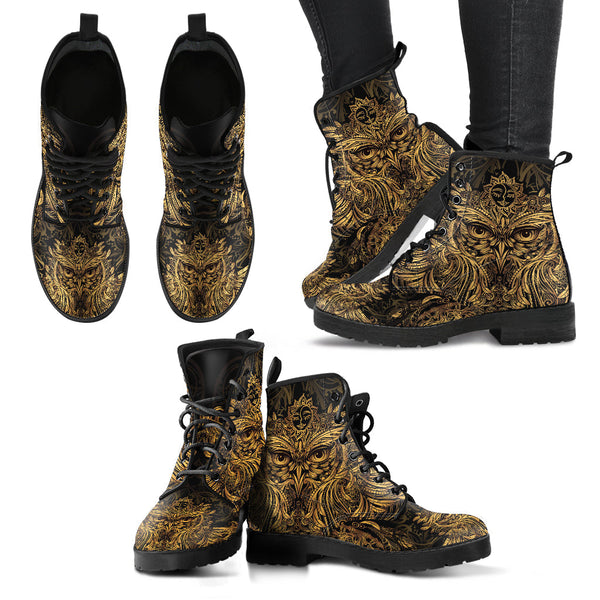 Combat Boots - Masquerade Mask | Vegan Leather Lace Up Boots