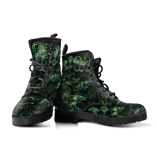 Combat Boots - Mushroom Boots #106 Black | Mushroom Gift