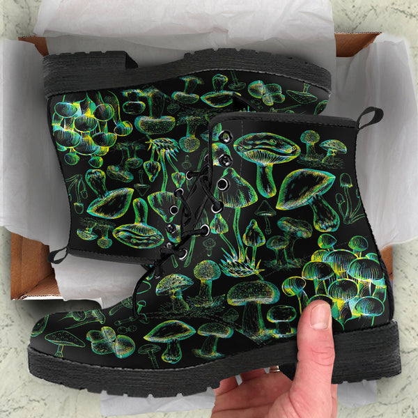 Combat Boots - Mushroom Boots #106 Black | Mushroom Gift