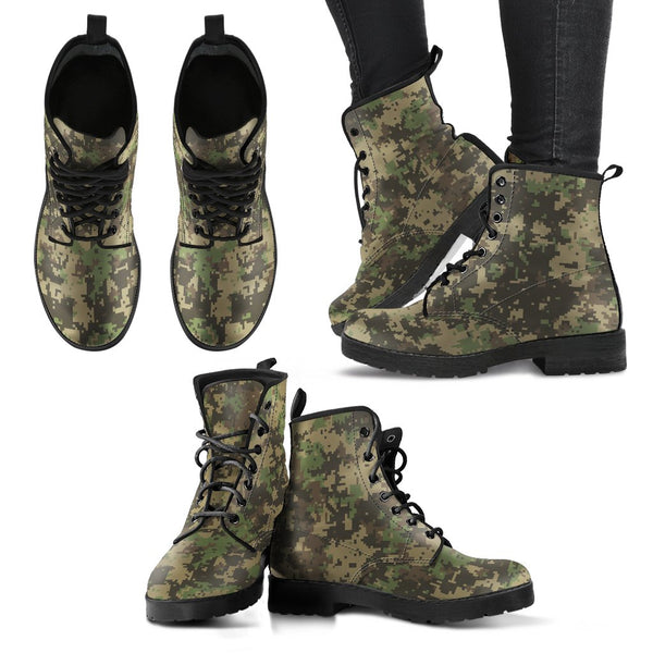 Combat Boots - Nano Camouflage | Boho Shoes Handmade Lace Up