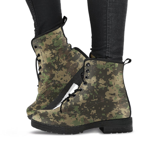 Combat Boots - Nano Camouflage | Boho Shoes Handmade Lace Up