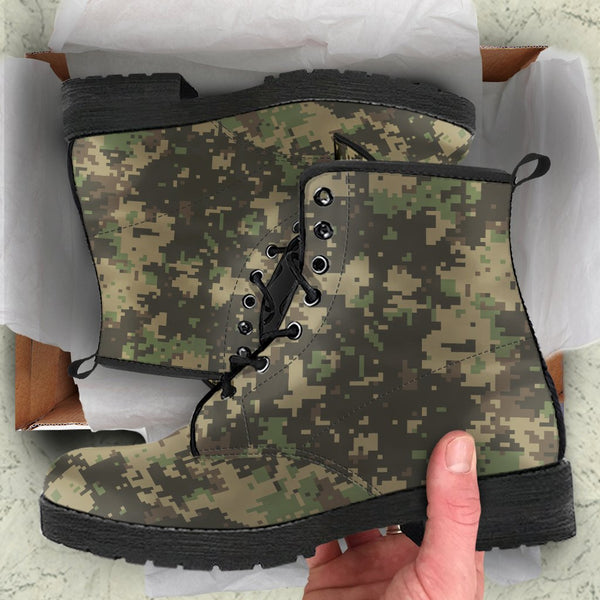 Combat Boots - Nano Camouflage | Boho Shoes Handmade Lace Up
