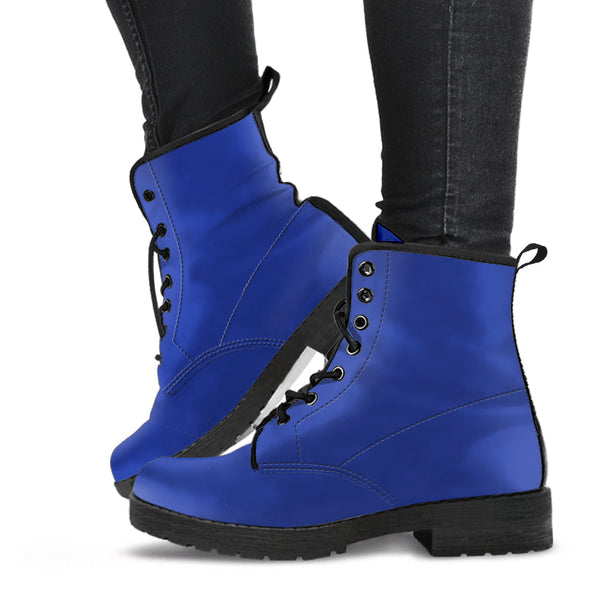 Combat Boots - Navy Blue | Boho Shoes Handmade Lace Up Boots