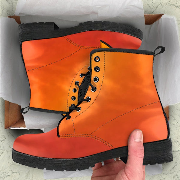 Combat Boots - Orange Ombre | Boho Shoes Handmade Lace Up