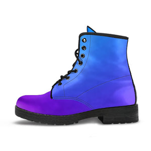 Combat Boots - Purple Ombre | Boho Shoes Handmade Lace Up 