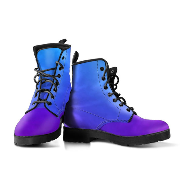 Combat Boots - Purple Ombre | Boho Shoes Handmade Lace Up 