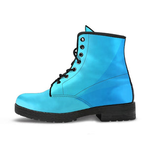 Combat Boots - Shades in Sky Blue | Boho Shoes Handmade Lace