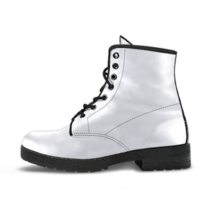 Combat Boots-Simply White Vegan Leather Boots | ACES 