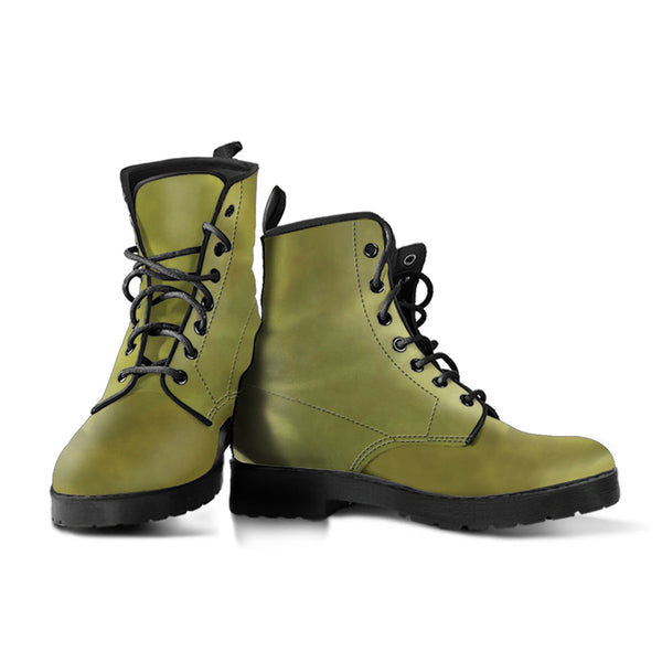 Combat Boots - Smoky Green | Boho Shoes Handmade Lace Up