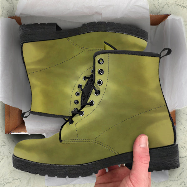 Combat Boots - Smoky Green | Boho Shoes Handmade Lace Up