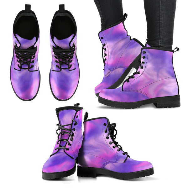 Combat Boots - Smoky Purple | Purple Boots for Women Vegan 