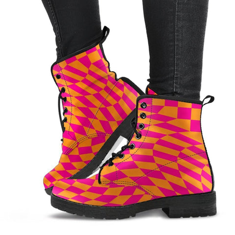 Combat Boots - Special Checkers | Handmade Lace Up Boots 