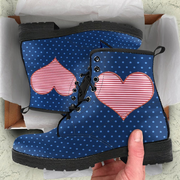 Combat Boots - Starry-eyed Heart | Boho Shoes Handmade Lace 