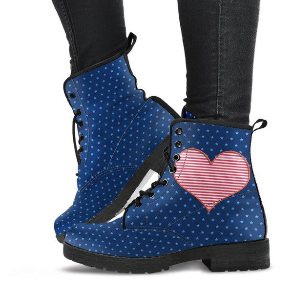 Combat Boots - Starry-eyed Heart | Boho Shoes Handmade Lace 
