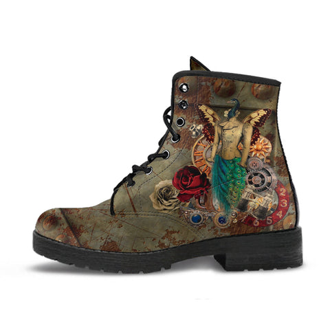 Combat Boots - Steampunk Inspired Design #113 Sci-fi Peacock