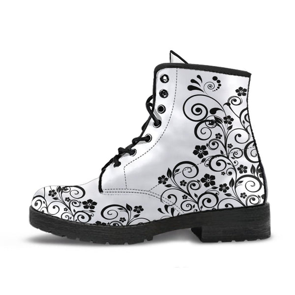 Combat Boots - Swirls | Goth Boots Gothic Boots Black Boots 
