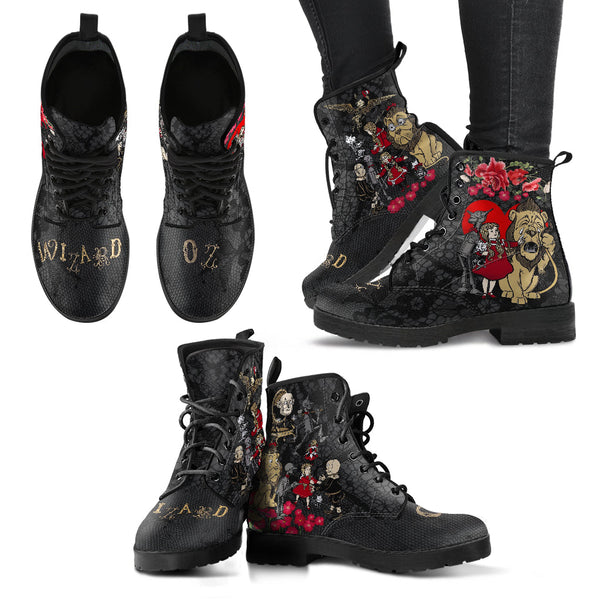 Combat Boots - The Wizard of Oz Gifts #101 Black Lace Print