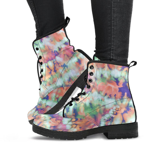 Combat Boots - Tie Dye Design #105 | Custom Shoes Vegan 