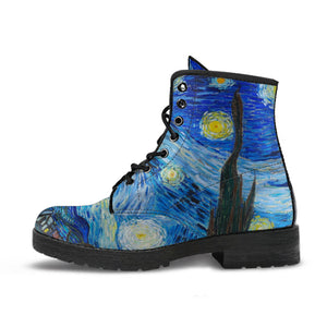 Combat Boots - Vintage Art Vincent van Gogh: The Starry